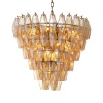Żyrandol Eichholtz Benini S bursztynowe szkło
