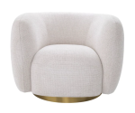 Obrotowy Fotel Eichholtz Roxy w tkaninie Lyssa w złamanej bieli