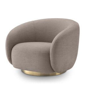 Fotel obrotowy Eichholtz Brice w tkaninie Avalon sand