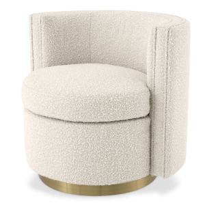 Fotel obrotowy Eichholtz Amanda, tkanina Bouclé cream