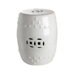 Stołek porcelanowy Crackled White