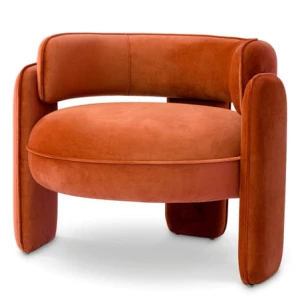 Fotel Eichholtz Chaplin w tkaninie Savona orange velvet