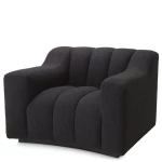 Fotel Eichholtz Kelly w czarnej tkaninie Bouclé