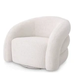 Fotel obrotowy Eichholtz Novelle w tkaninie Lyssa off-white