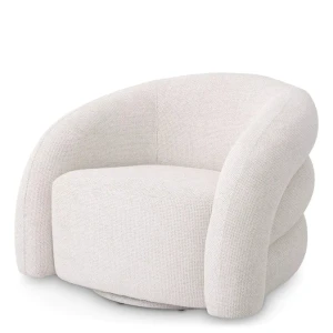 Fotel obrotowy Eichholtz Novelle w tkaninie Lyssa off-white