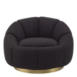 Fotel obrotowy Eichholtz Inger w tkaninie Bouclé black