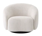 Fotel Obrotowy Eichholtz Amore w tkaninie Lyssa off-white