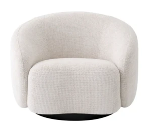 Fotel Obrotowy Eichholtz Amore w tkaninie Lyssa off-white