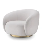 Fotel obrotowy Eichholtz Brice w tkaninie Avalon white