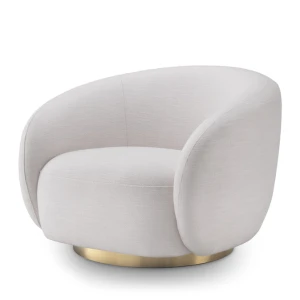 Fotel obrotowy Eichholtz Brice w tkaninie Avalon white