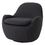 Fotel obrotowy Eichholtz Cupido tkanina Bouclé black