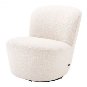 Fotel obrotowy Eichholtz Doria, w kolorze bouclé cream     