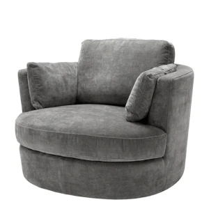 Fotel obrotowy Eichholtz Clarissa, w kolorze clarck grey