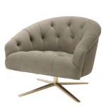 Fotel obrotowy Eichholtz Gardner tkanina Savona greige velvet